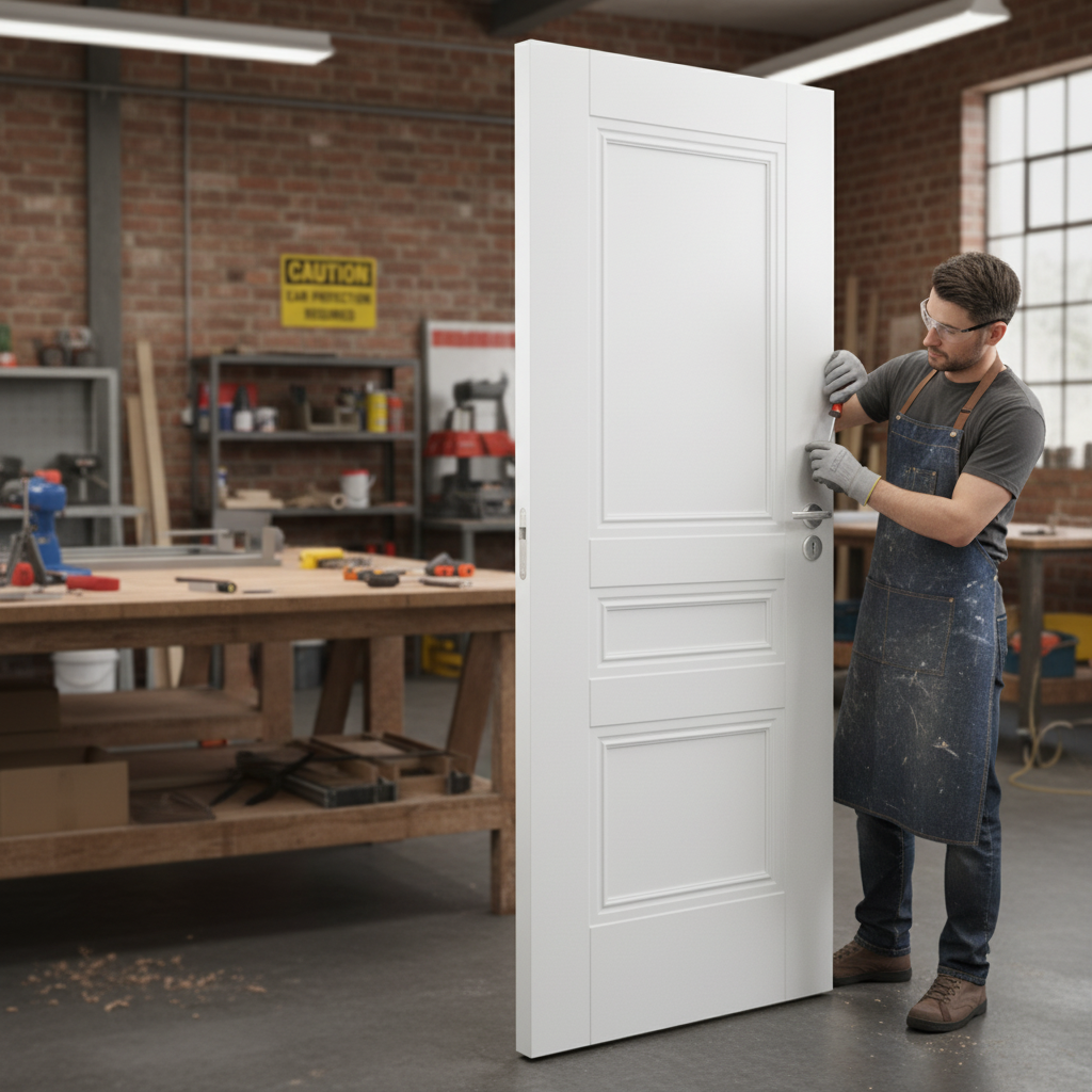 Premium Internal Primed Fire Door with 3 Panels, FD30 Rating, and Traditional Moulding for Enhanced Safety