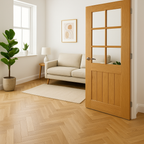 Chevron Parquet 8mm Laminate Flooring in Fortress Rochester Style