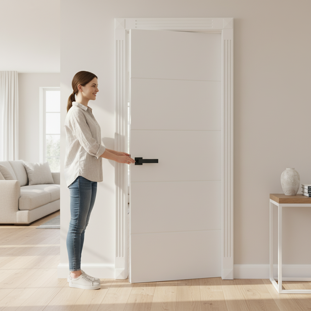 Internal Lifestyle Moulded Textured 2 Panel Arch Door - Lightweight Hollow Core Construction, White Primed Finish,...