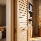 28mm Open Louvre Door in Clear Pine Finish - detail view