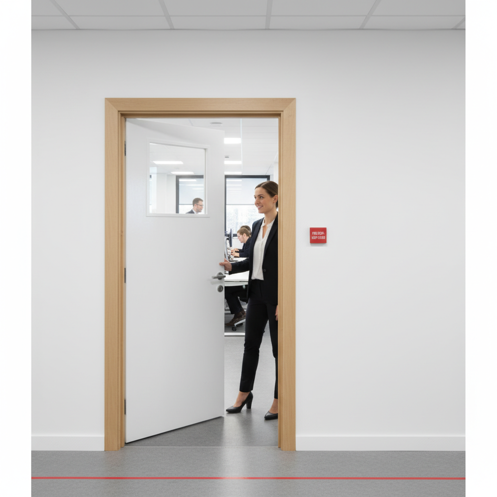 Premium Internal Paint Grade Glazed Fire Door 1L with 30 Minutes Fire Rating and Customizable Finish