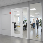 Premium Custom Made 1L White Fire Door Set with Clear Glass Side Panel, FD30 Fire Rated and Bespoke Designs Available