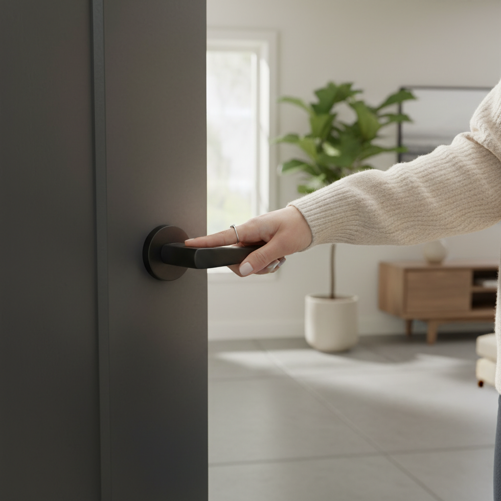 Premium Lever Door Handle on Round Rose with 10-Year Guarantee - Ideal for Residential and Commercial Use