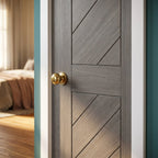 Light Grey Internal FD30 Fire Door with Fully Finished Laminate Construction - detail view