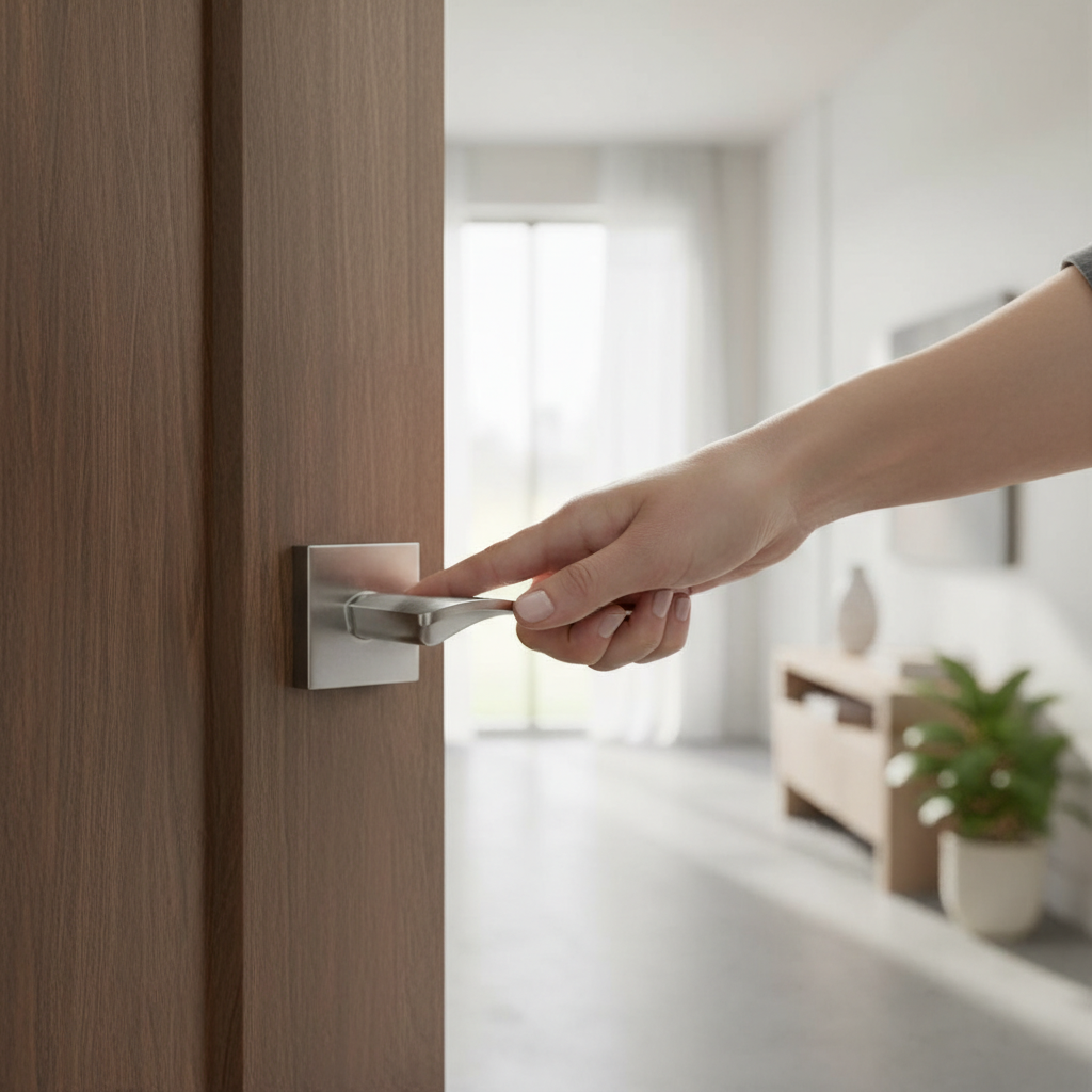 Premium Lever Handle on Square Rose - Modern Design, Durable Construction, Perfect for Residential and Commercial Use