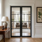 Internal French Door with 4 Clear Glass Lights, Primed Finish