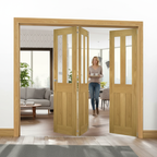 Premium Clear Glazed Room Divider - Bi-Folding Door System with Top Hung Track for Seamless Space Management