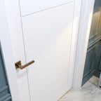 FD30 Fire Rated White Internal Primed Temple Door, Solid Engineered Timber Core - detail view