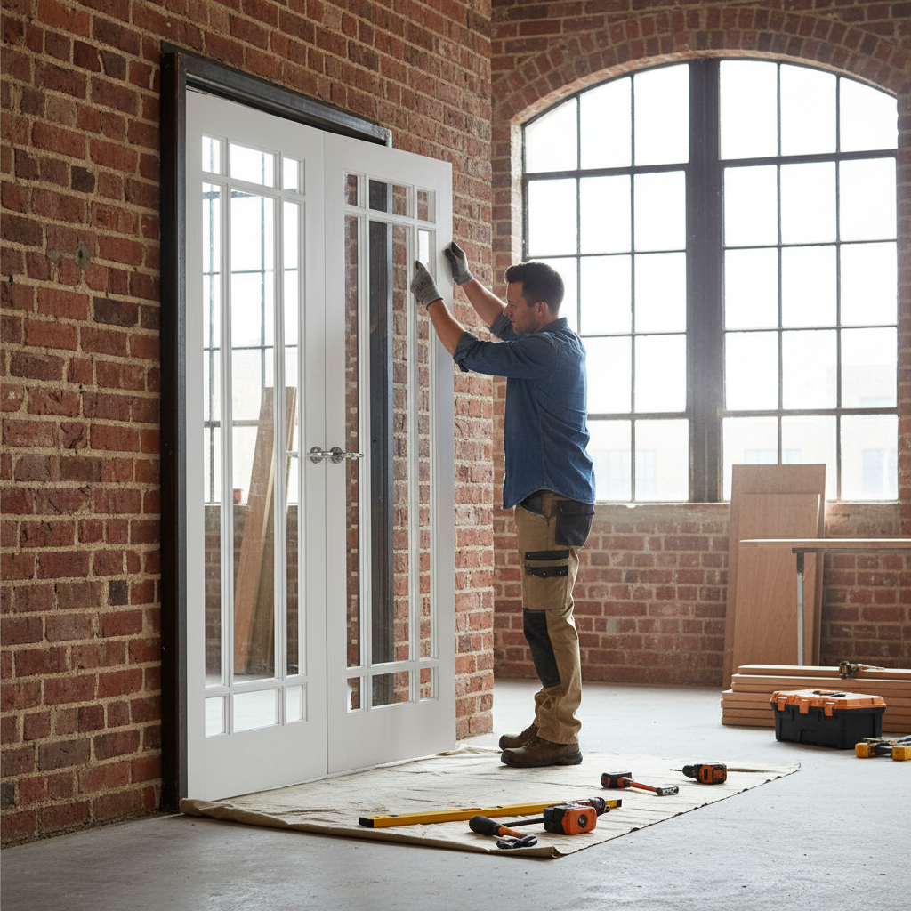 Premium Clear Glazed French Doors with White Primed Finish and Glazing Bars for Natural Light Enhancement