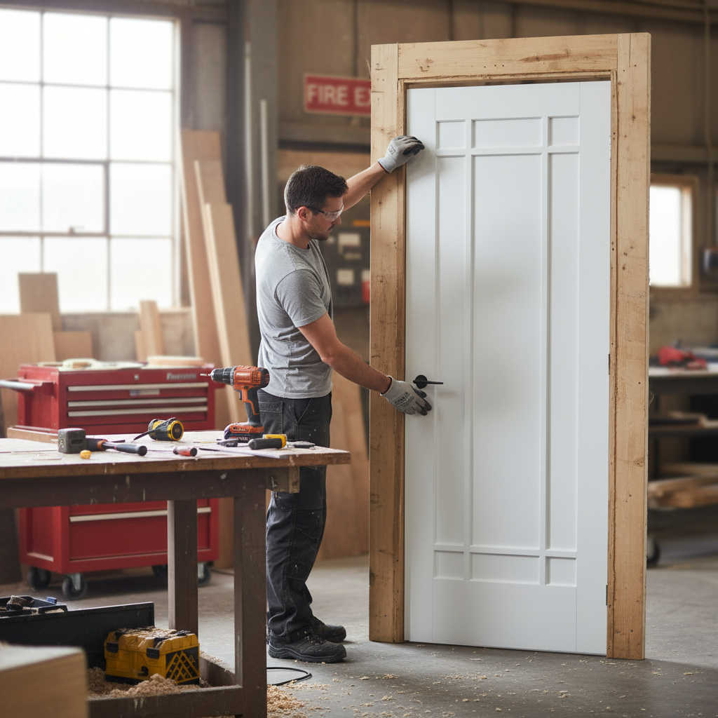 Premium Internal 9 Panel Fire Door - White Primed, 30 Minutes Fire Rated with Decorative Beading