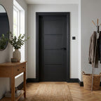 Internal 4 Panel Jet Black Studio Door, Fully Finished, Softwood Core