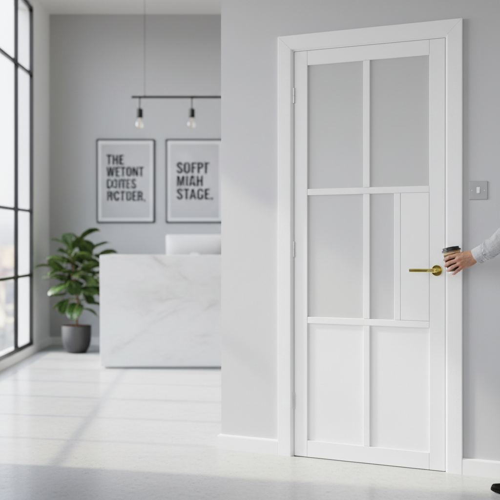 Premium Contemporary Internal Door with Solid MDF Construction and Industrial Style Finish