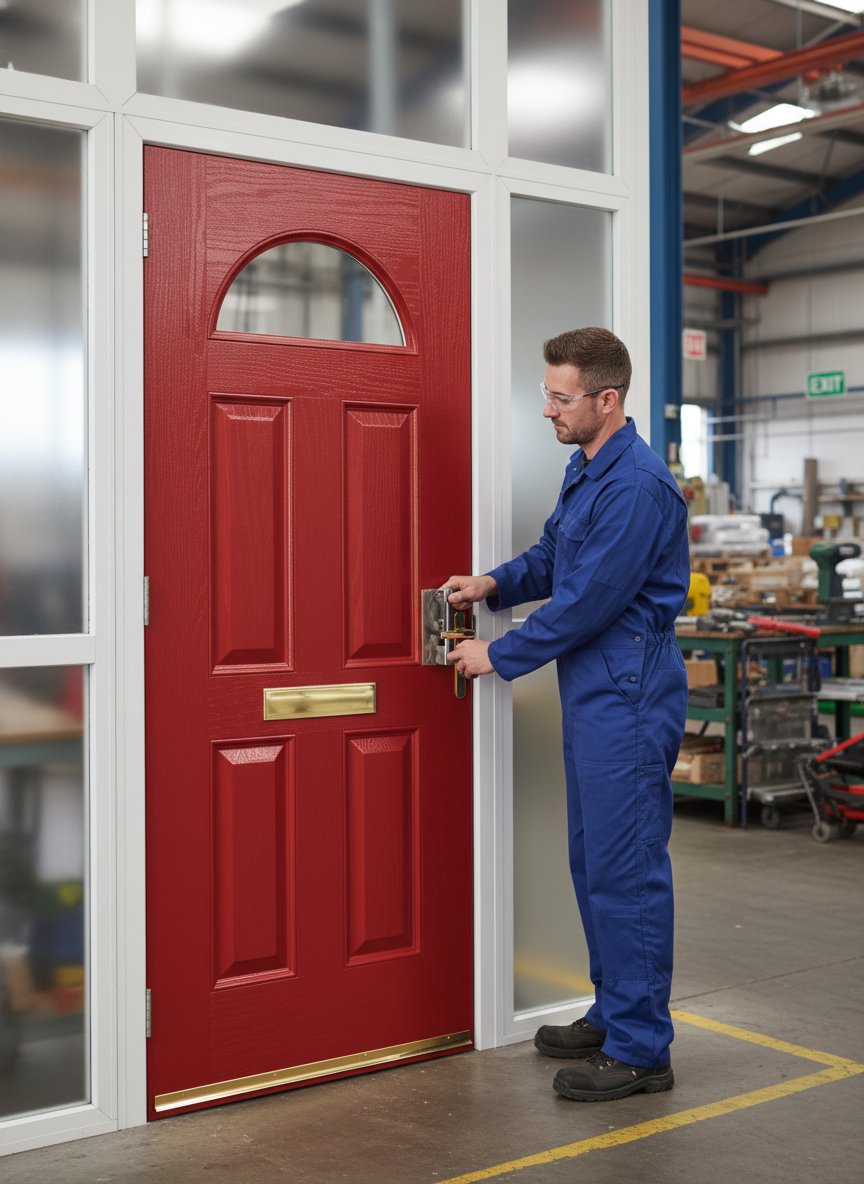 Premium External Glazed Fire Door Set with Sidelights - 30 Minute Fire Resistance and Multipoint Locking System