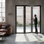 Premium 9ft Slimline Grey Aluminium Bifold Doors with Double Glazed Low-E Glass and Easy Installation Hardware
