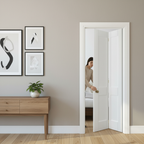 Premium Internal Bi-fold 4 Panel Shaker Door - White Primed for Modern Interiors