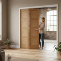 Premium Custom Made Oak Bifold Door with Raised Panels and Glazing Options - High-Quality Professional Grade for Industrial and Commercial Applicat...