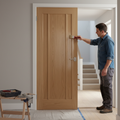 Premium 3 Panel Internal Oak Door with Engineered Construction, Unfinished for Custom Finishing