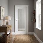 Internal White Cottage Door with 1 Light Obscure Clear Glass, Primed Finish