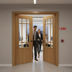 Premium Custom Made Oak 9 Light Fire Door Pair with FD30 Certification and Bespoke Sizing Options