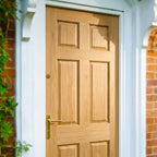 External Oak Door Unfinished 6 Panel Solid Timber Core - detail view