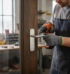 Professional Bright Polish Door Lever on Backplate for Bathroom Lock and Latch Version