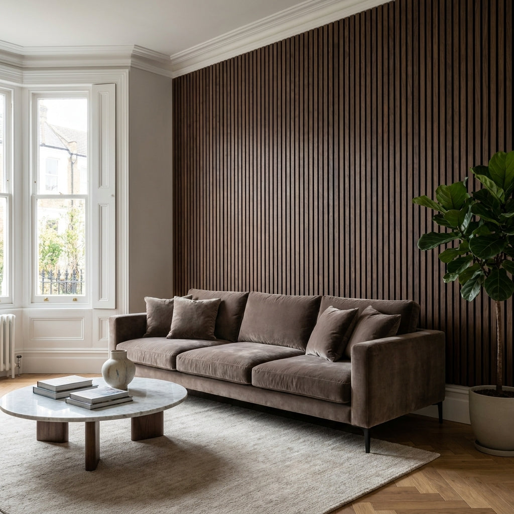 Elevation Acoustic Wall Panelling 2400x600mm Fully Finished Walnut