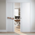 Premium Double Pocket Door Set with Galvanised Steel Frame and Adjustable Track System for Minimalistic Interiors