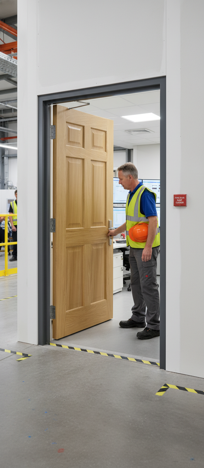 Premium Internal 6 Panel FD30 Fully Finished Fire Door - Elegant Design, Certified 30 Minute Fire Resistance