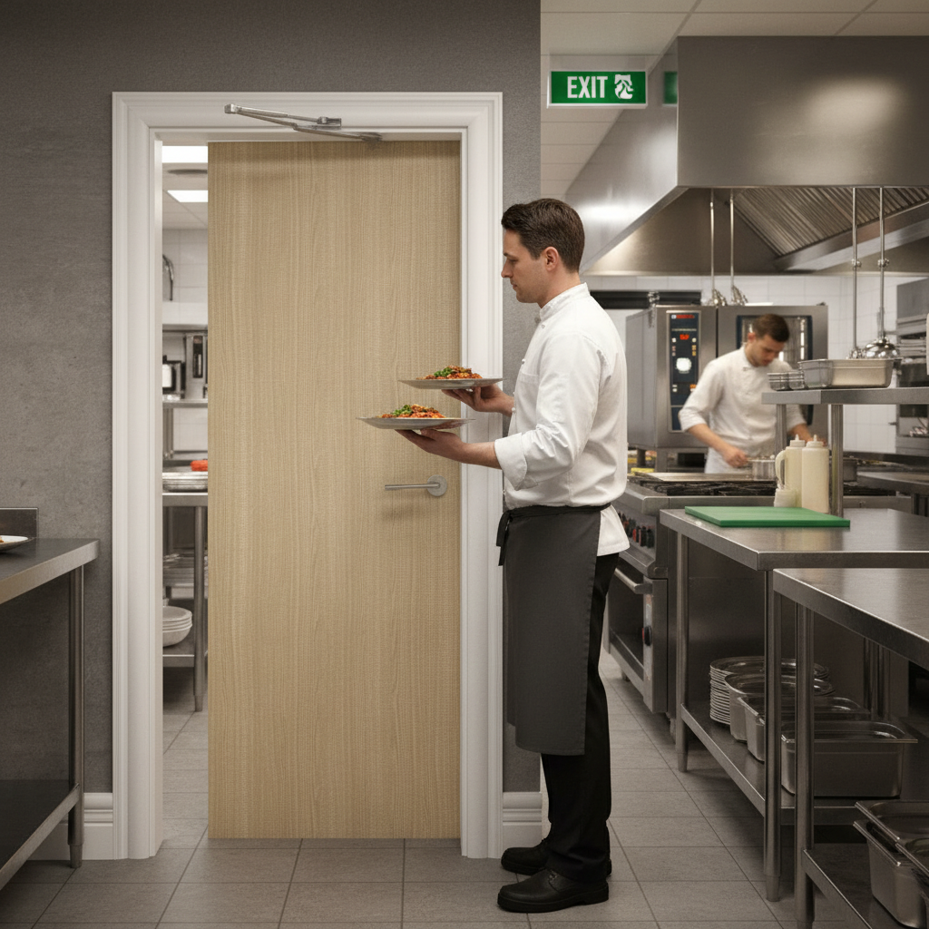 Premium Flush Ash Fire Door FD30 - Solid Core with Adjustable Design and 30 Minute Fire Rating