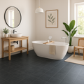 Self-Adhesive Dark Stone Vinyl LVT Flooring Tile 1.5mm Thickness