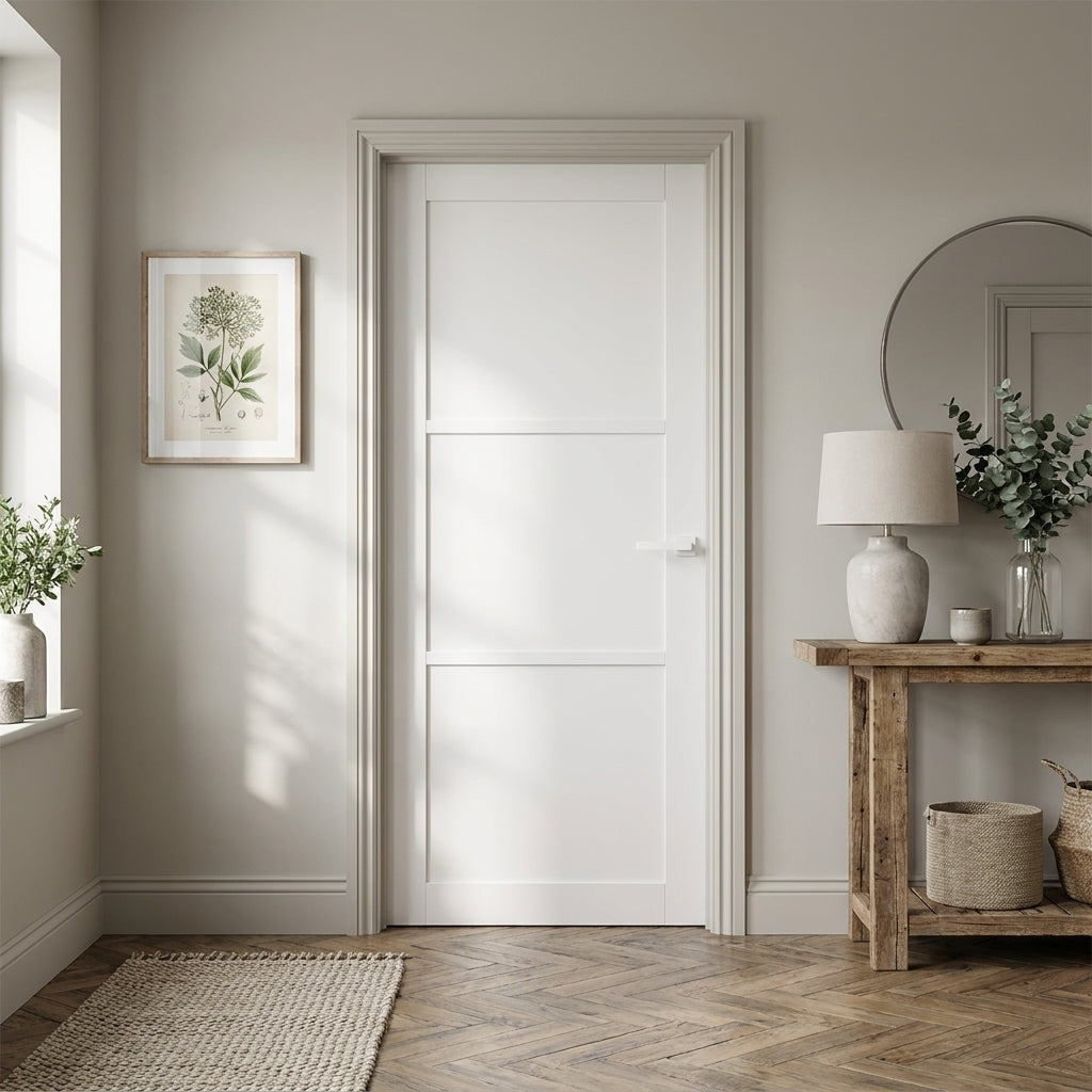 Internal 3 Panel Primed Studio Door with Softwood Core