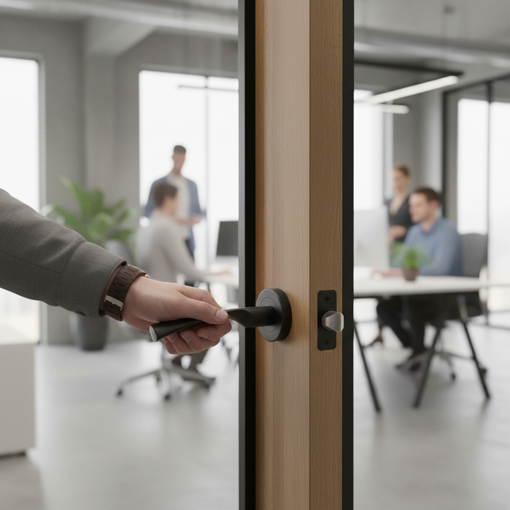 Internal Fire Rated Lever Smart Handle Set - Matt Black with Comprehensive Hardware for Easy Installation - Image 2