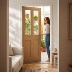 Premium Internal Unfinished Clear Glazed Door with Real Oak Veneer, Engineered Construction for Strength and Stability