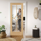 Premium Clear Glazed Internal Door with Unique Diamond Design for Elegant Interiors