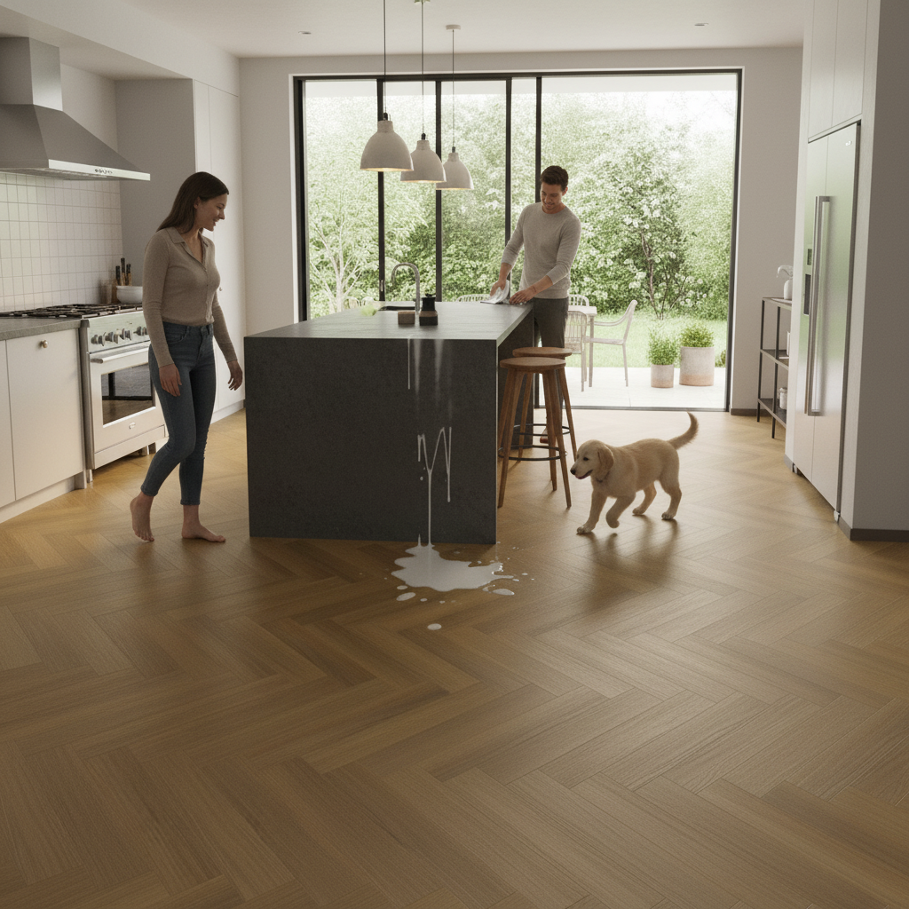 Premium Herringbone 5mm Rigid Core Vinyl Flooring with High-Performance Purecoat Finish for Durability and Easy Installation - Image 2