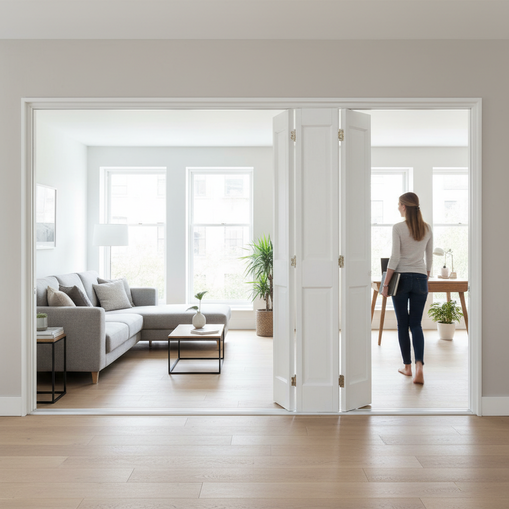 Premium White Victorian 5 Leaf Bi-Folding Door Set with Easy Operation and High-Quality Hardware