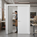 Premium Internal White Primed Lifestyle Flush Pair Door Set - Contemporary Minimalist Design with 35mm Thickness