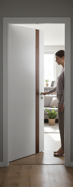 Premium Internal Door with Walnut Insert and Unique Vertical Design for Contemporary Homes