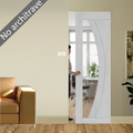 Premium Light Grey Glazed Flush Pocket Door Set with No Bottom Track for Space-Saving Design and Easy Installation