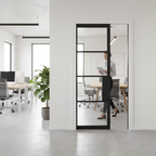 Premium Clear Glazed Pocket Door System with Galvanised Steel Frame and Adjustable Jambs for Seamless Installation