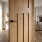 Internal Oak Door Fully Finished 1930's DX 4 Panel Solid Engineered Core - detail view