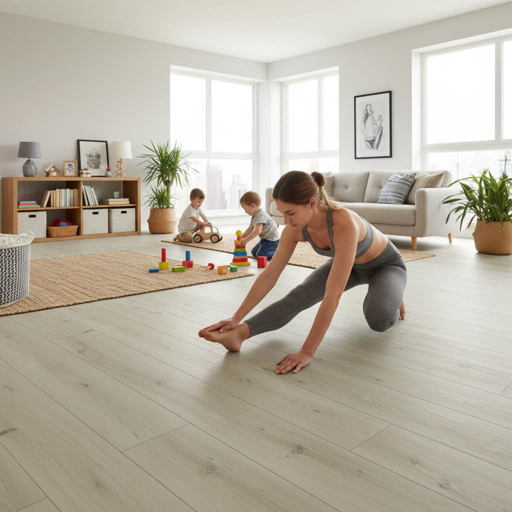 Premium 5mm Embossed Purecoat Rigid Core Vinyl Flooring with Oak Effect and Water Resistance for Residential and Commercial Use - Image 2