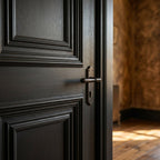 Internal Jet Black Fully Finished 1 Panel Trinity Door - detail view