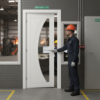 Premium Clear Glazed Fire Door with FD30 Rating, Engineered Construction and U-Groove Design for Enhanced Aesthetics and Safety