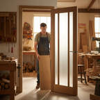 Premium Custom Made Internal Unfinished Glazed Door with Toughened Safety Glass and Real Oak Lipping