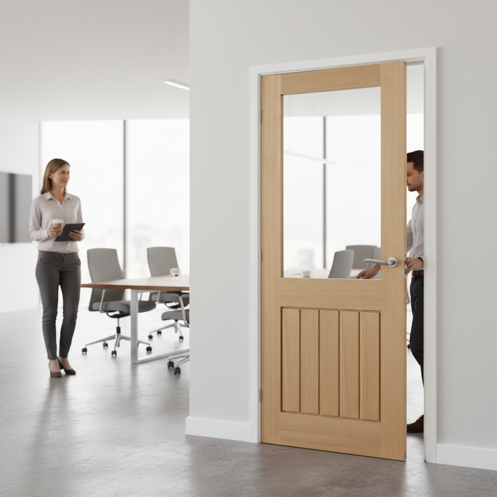 Premium 1 Light Glazed Door with Solid Engineered Core and Modern Design, Fully Finished for Easy Installation