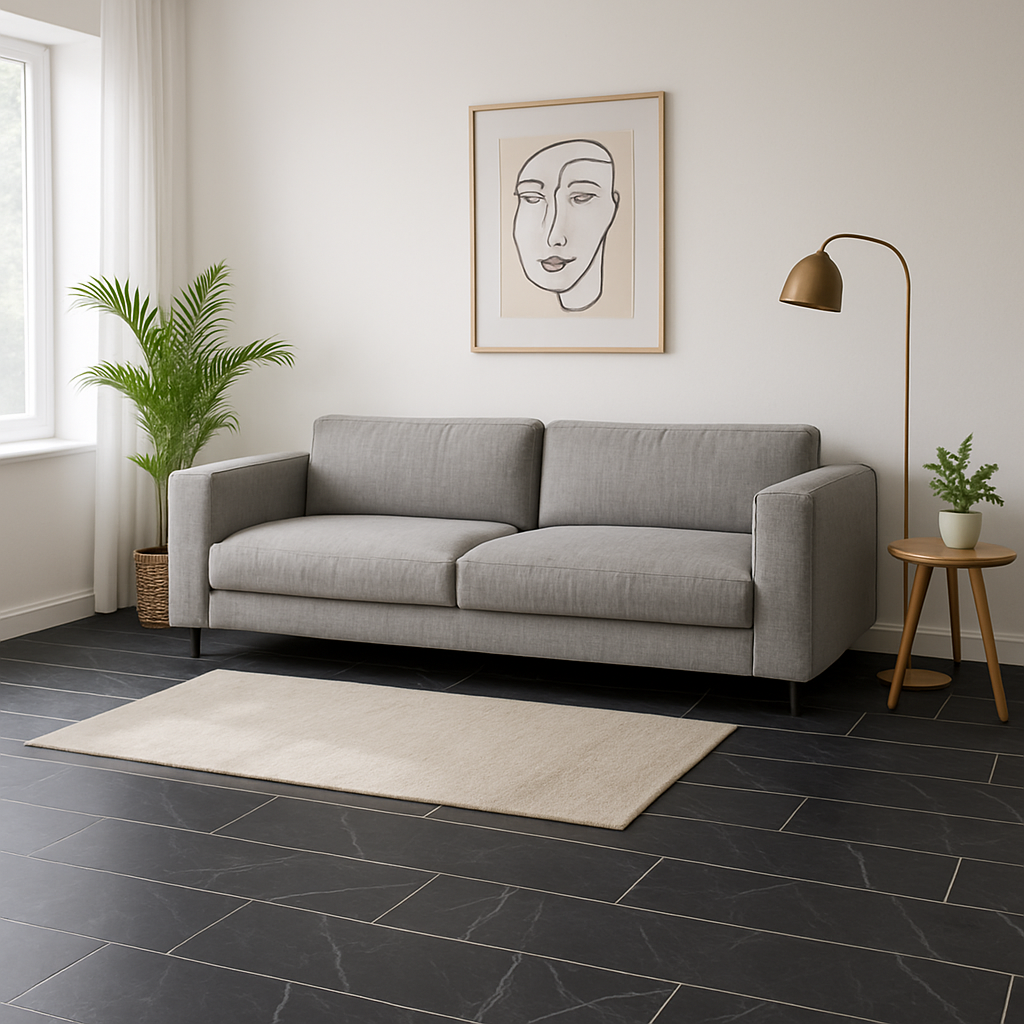 Water-resistant Black Marble 8mm Laminate Flooring for Industrial Use