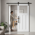 Premium Internal Sliding Door with Clear Glass Panels and Black Top Mounting - Elegant Design for Contemporary Spaces