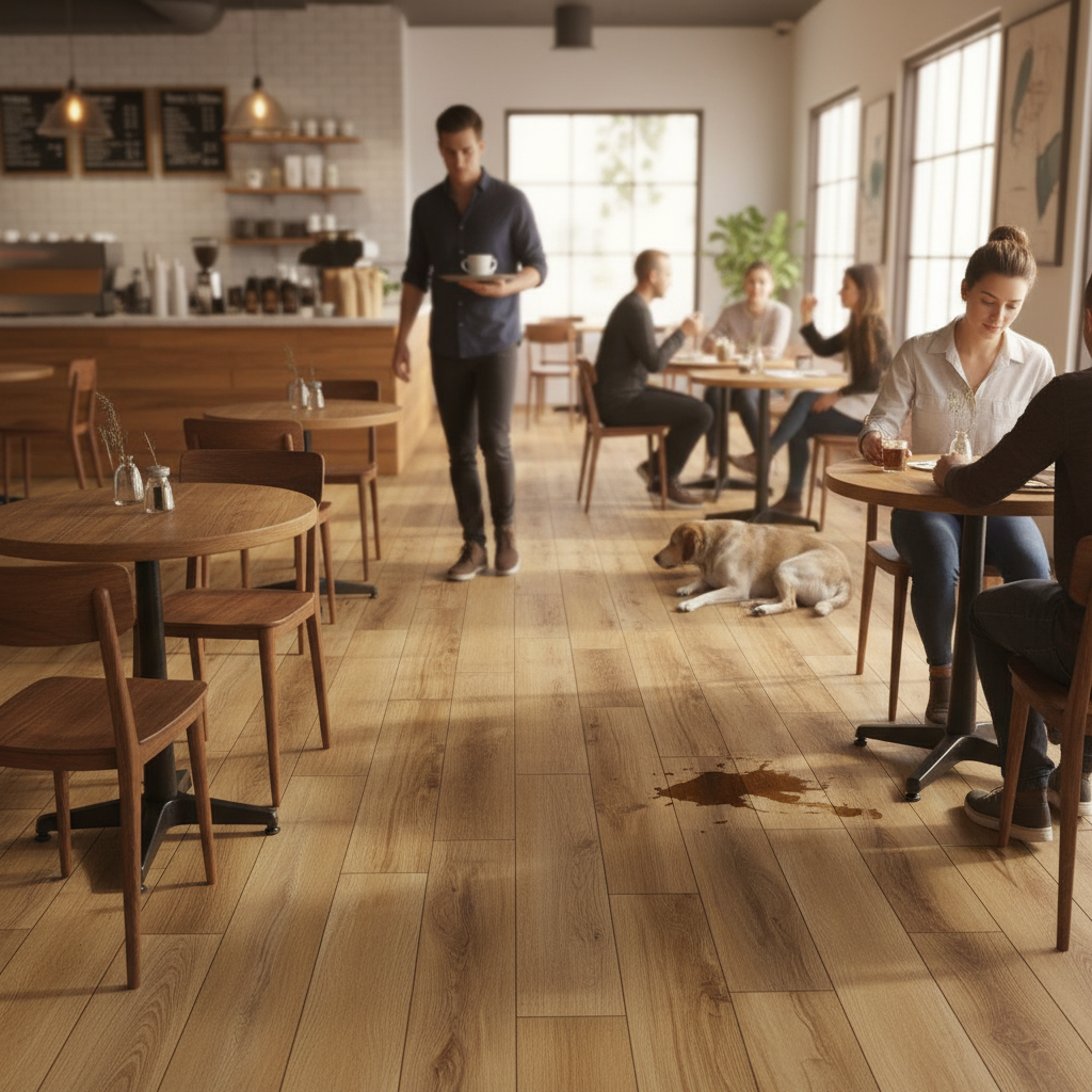 Premium 5mm Embossed UV Coated Rigid Core Vinyl Flooring with Oak Effect for Moisture-Prone Areas