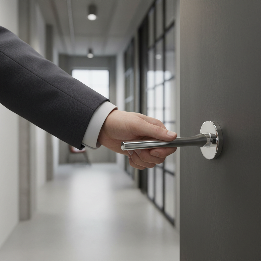 Premium Designer Round Lever Door Handle Set with Polished Chrome Finish for Modern Interiors